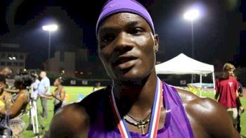 Omar McLeod after 110m hurdle victory at ATL