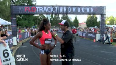 Kristi Castlin after winning FloTrack Throwdown hurdles