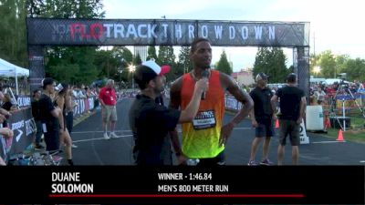 Duane Solomon after winning first ever FloTrack Throwdown