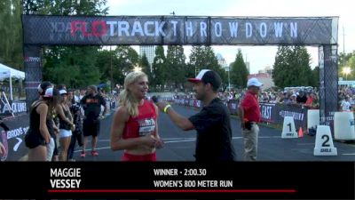 Maggie Vessey after winning women's 800