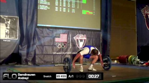 Andreyi Damdinsuren (M60, 77kgs) Snatch 65 kgs