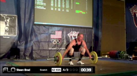 Brad Steen (M60, 94kgs) Snatch 62 kgs