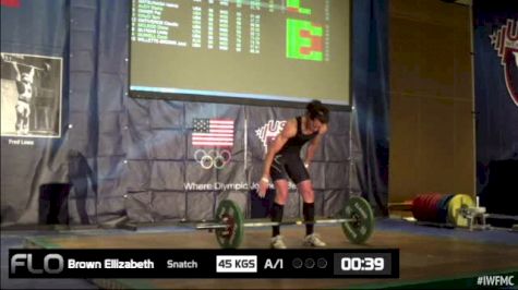 Elizabeth Brown (W50, 53kgs) Snatch 45 kgs