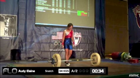 Elaine Audy (W55, 48kgs) Snatch 34 kgs