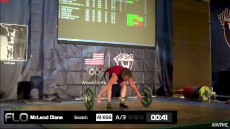 Diane McLeod (W55, 75kgs) Snatch 41 kgs