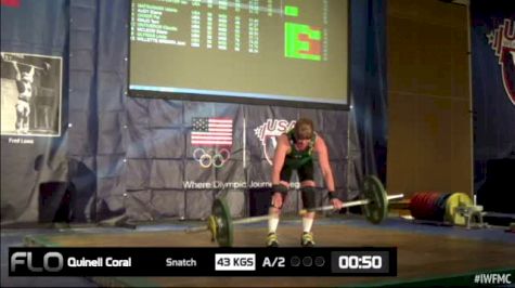 Coral Quinell (W55, 58kgs) Snatch 43 kgs