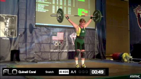 Coral Quinell (W55, 58kgs) Snatch 41 kgs