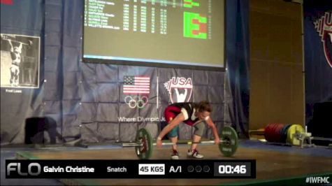 Christine Galvin (W50, 53kgs) Snatch 45 kgs