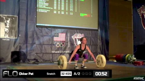 Pat Okker (W55, 58kgs) Snatch 32 kgs