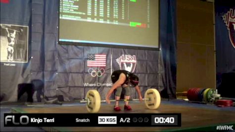 Terri Kinjo (W55, 53kgs) Snatch 30 kgs