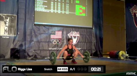 Lisa Riggs (W50, 58kgs) Snatch 44 kgs