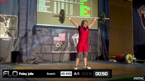 Julie Foley (W50, 58kgs) Snatch 45 kgs