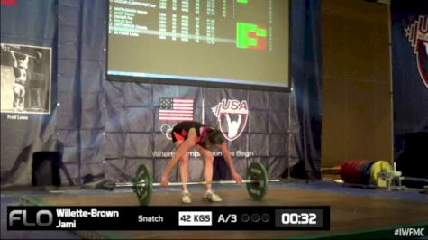 Jami Willette-Brown (W50, 58kgs) Snatch 42 kgs