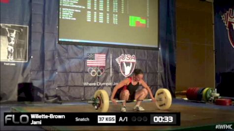 Jami Willette-Brown (W50, 58kgs) Snatch 37 kgs