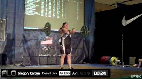 Caitlyn Gregory (W50, 75+kgs) CJ 47 kgs