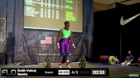 Sandra Smith-Vokroj (W50, 75+kgs) Snatch 48 kgs