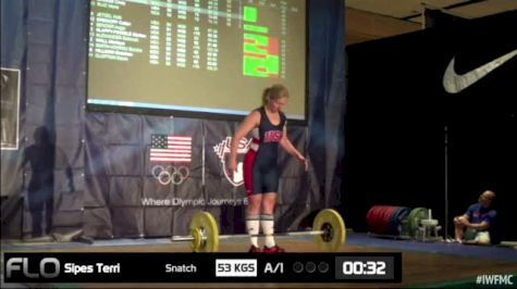 Terri Sipes (W50, 63kgs) Snatch 53 kgs