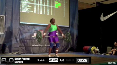 Sandra Smith-Vokroj (W50, 75+kgs) Snatch 42 kgs