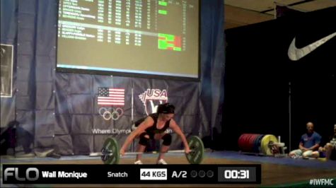 Monique Wall (W50, 63kgs) Snatch 44 kgs