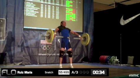 Maria Ruiz (W50, 75kgs) Snatch 55 kgs