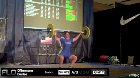 Denise Offermann (W50, 69kgs) Snatch 54 kgs