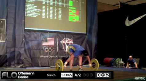 Denise Offermann (W50, 69kgs) Snatch 53 kgs