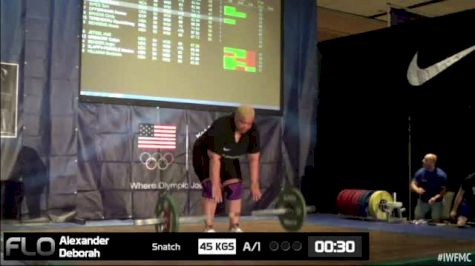 Deborah Alexander (W50, 75+kgs) Snatch 45 kgs