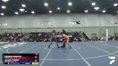 145 lbs Round 2 (8 Team) - Kannon Webster, Illinois vs Severn Torres, Oklahoma Blue