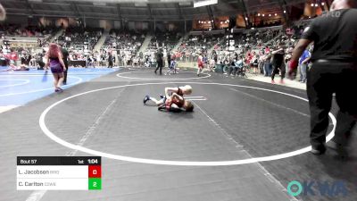 49 lbs Quarterfinal - Cooper Carlton, Cowboy Wrestling Club vs Leeland Jacobson, Bridge Creek Youth Wrestling