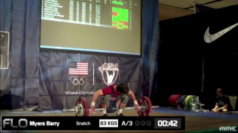 Barry Myers (M55, 69kgs) Snatch 86 kgs