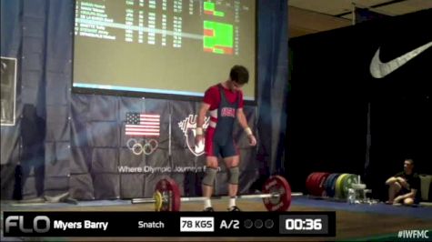 Barry Myers (M55, 69kgs) Snatch 78 kgs