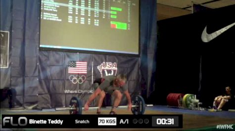 Teddy Binette (M55, 77kgs) Snatch 70 kgs