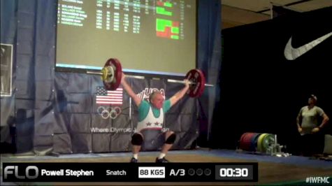 Stephen Powell (M55, 94kgs) Snatch 88 kgs