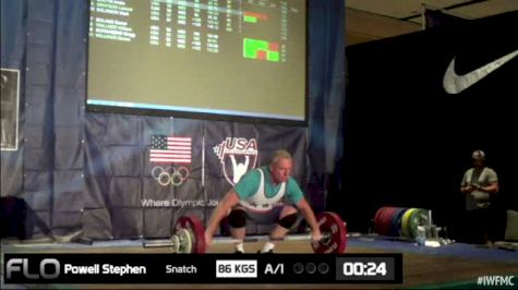 Stephen Powell (M55, 94kgs) Snatch 86 kgs