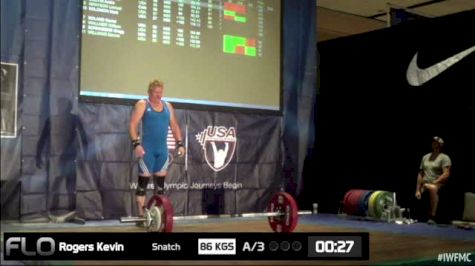 Kevin Rogers (M55, 94kgs) Snatch 86 kgs