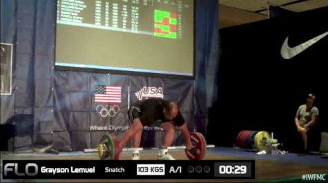 Lemuel Grayson (M55, 105+kgs) Snatch 103 kgs