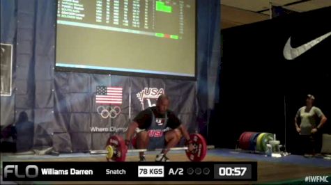 Darren Williams (M55, 105+kgs) Snatch 78 kgs