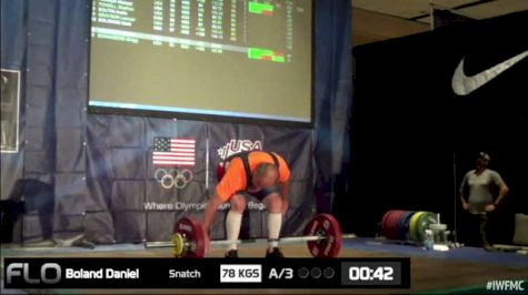 Daniel Boland (M55, 105kgs) Snatch 78 kgs