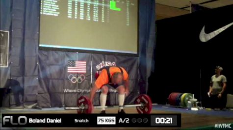 Daniel Boland (M55, 105kgs) Snatch 75 kgs