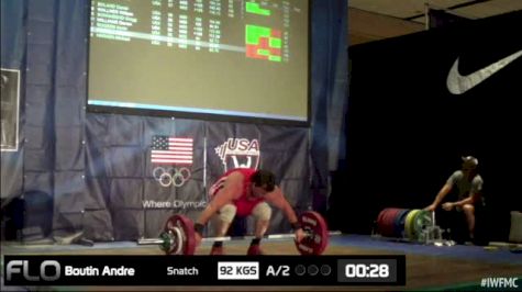 Andre Boutin (M55, 94kgs) Snatch 92 kgs