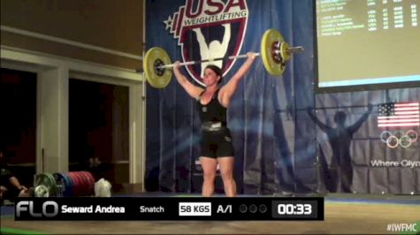 Andrea Seward (W40, 58kgs) Snatch 58 kgs