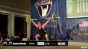 Wendy Borland (W35, 63kgs) Snatch 57 kgs