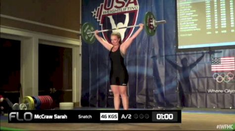 Sarah McCraw (W35, 63kgs) Snatch 46 kgs 2