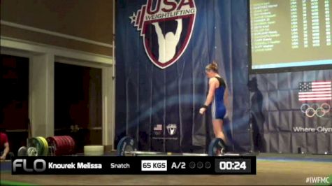 Melissa Knourek (W35, 63kgs) Snatch 65 kgs