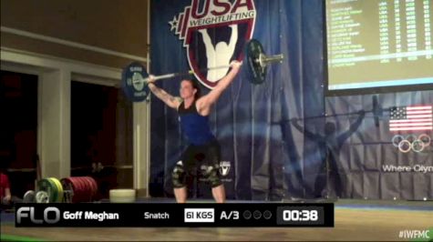 Meghan Goff (W35, 63kgs) Snatch 61 kgs