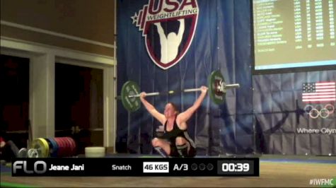 Jani Jeane (W35, 63kgs) Snatch 46 kgs