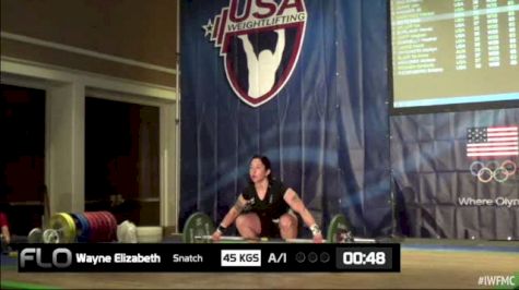 Elizabeth Wayne (W35, 63kgs) Snatch 45 kgs