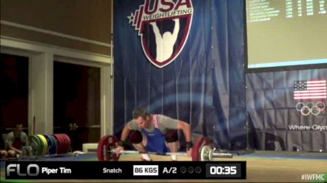 Tim Piper (M45, 94kgs) Snatch 86 kgs