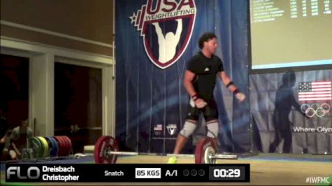 Christopher Dreisbach (M45, 105kgs) Snatch 85 kgs