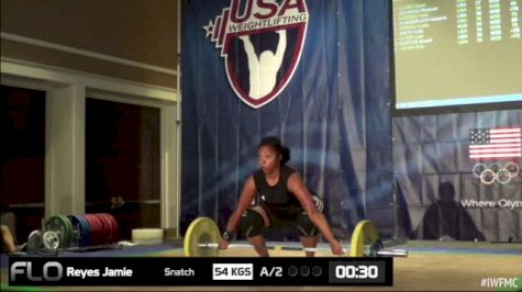 Jamie Reyes (W35, 75) Snatch 54 kgs